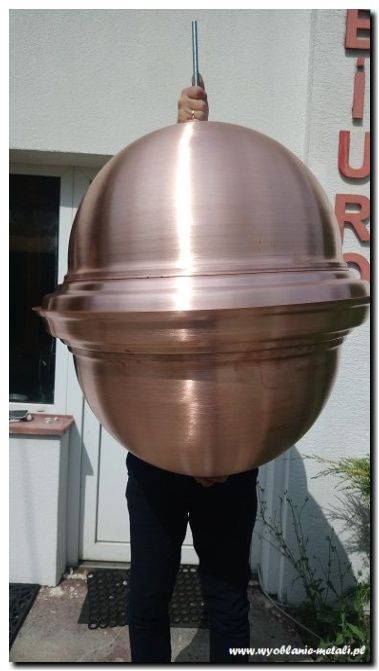 Kula na wieże Φ 750mm. Materiał wykonania: miedź, aluminium, mosiądz, stal.