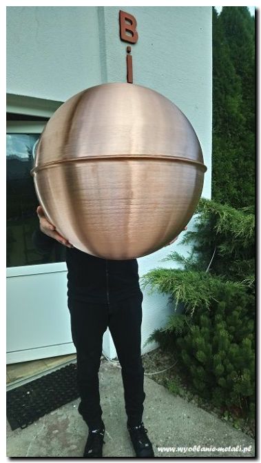 Kula na wieże Φ 600mm. Materiał wykonania: miedź, aluminium, mosiądz, stal.